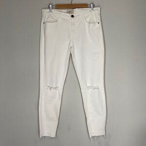 Current Elliott Stiletto Jeans Women's 31 Cropped Skinny Distressed White
